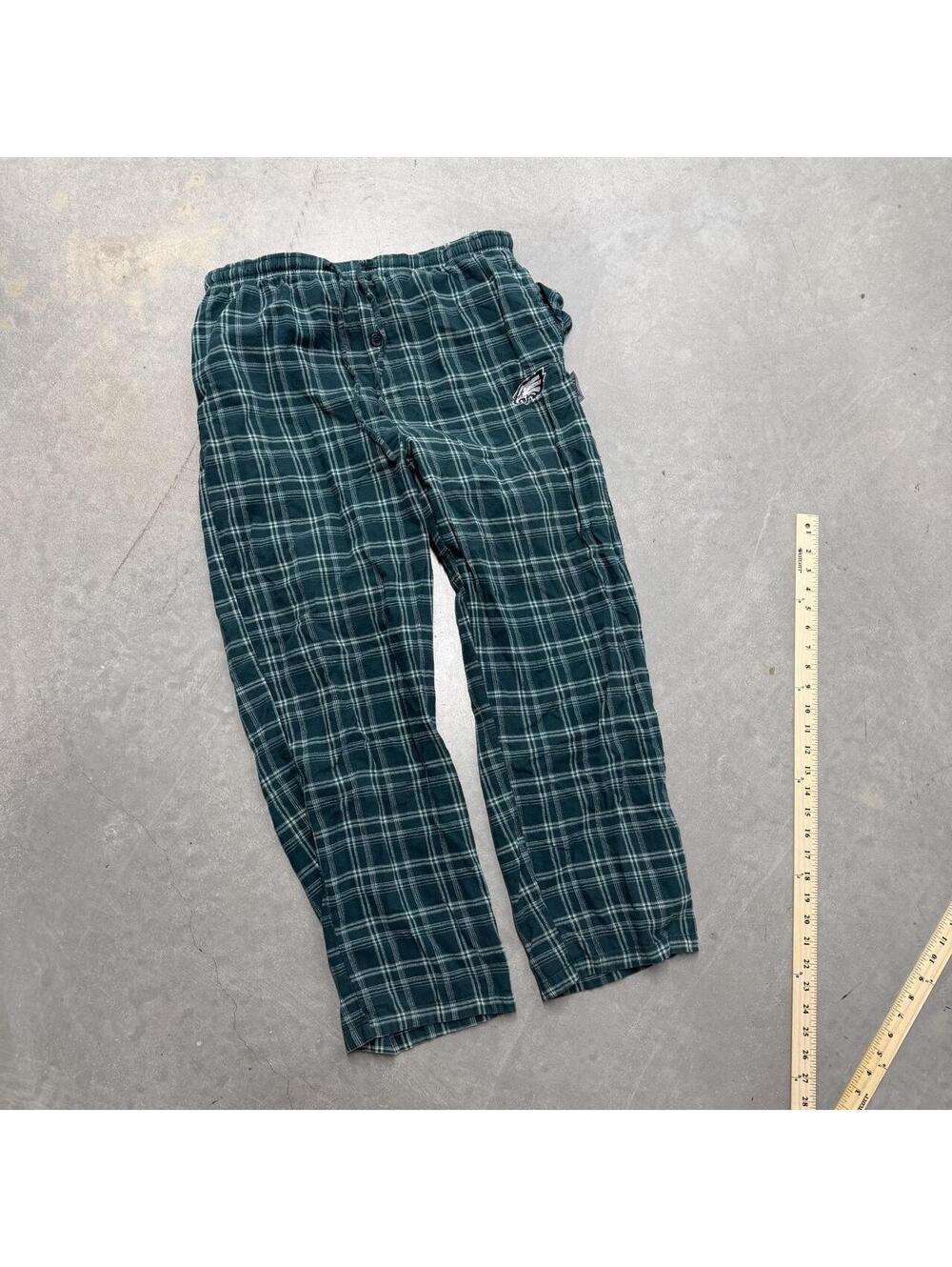 2000s NFL Philadelphia Eagles Green Plaid Men's Pajamas Sized Medium